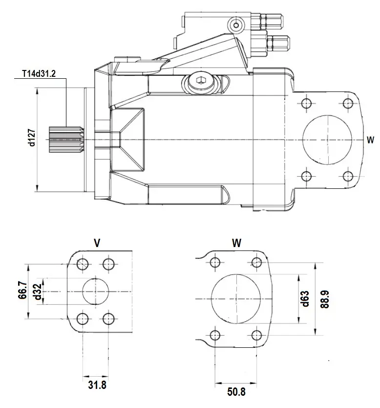 S A10VO85DFR1/52R-PUC12N00 гидронасос R902500311